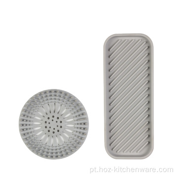 Cozinha não deslize o filtro de pia de silicone e suporte de esponja